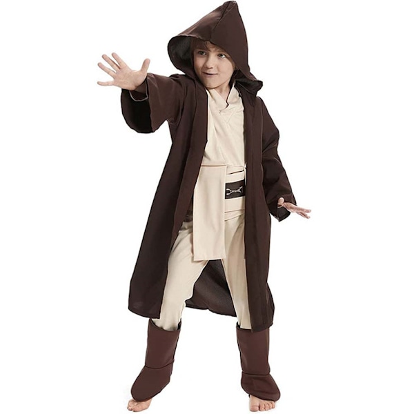 Star Wars Obi Wan Kenobi Jedi Knight Cosplay Kostym för Barn Halloween Maskerad. S