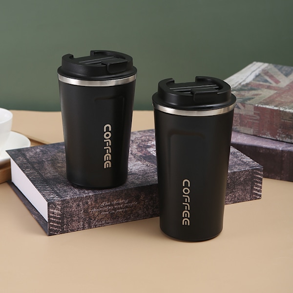 350ml/500ml Rostfri Kaffekopp Rese Termos M Läcksäker Termosflaska Te Kaffe M Vakuumflaska Isolerade Koppar army green 380ml