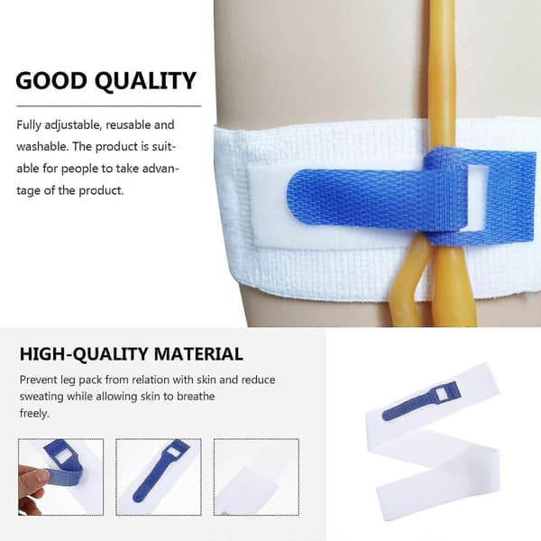 Fleximounts Kateter Benposeholder Kateterfikseringsrem Kateterrørholder Blue 60x5x0.4cm