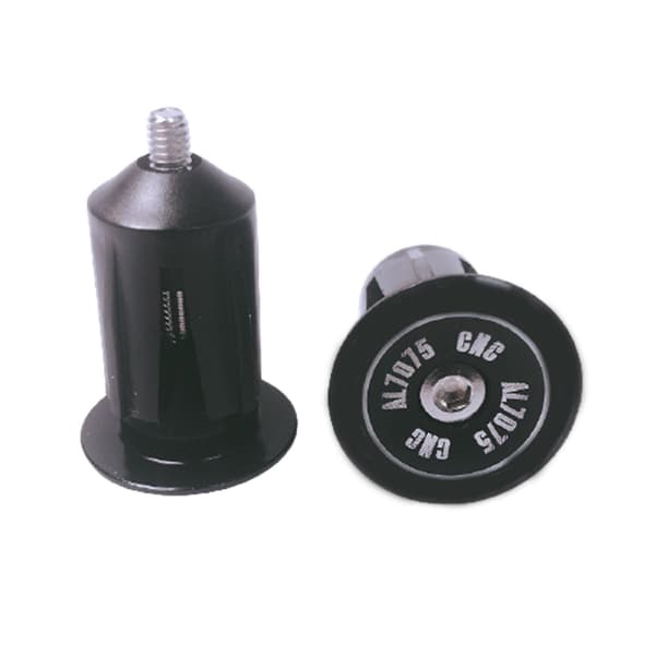 Slitesterke styreplugger i aluminiumslegering for de fleste sykler Black