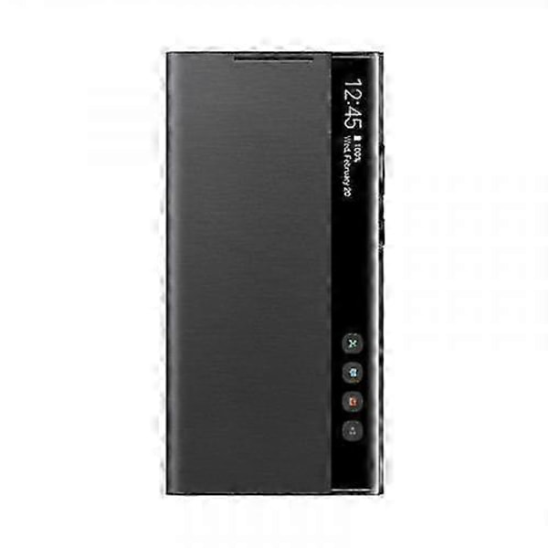 Passar till Samsung Mirror Smart View Flip-Fritt Svarsfodral för Galaxy Note 20 / Note20 Ultra 5G Telefon LED-Fodral S-View Fodral EF-ZN985 mobiltelefon c Black For Note 20