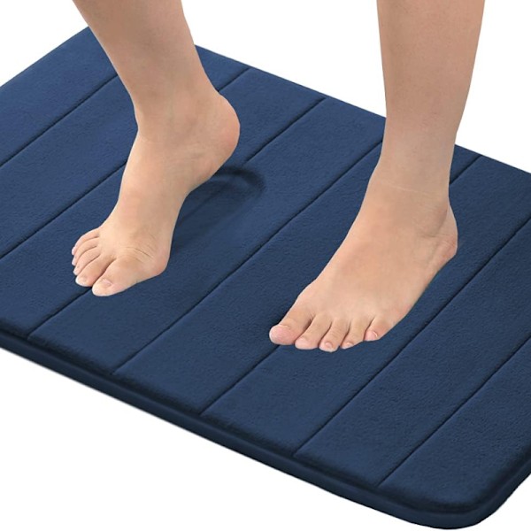Superabsorberande Badrumsmattor Rs Mjukt Memory Foam Golv Sovrum Toalett Dusch R Heminredning Maskintvättbar Navy Blue 40x60