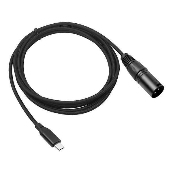 USB C - XLR -kaapeli, 2 m XLR-uros - USB C -muunninsovitin