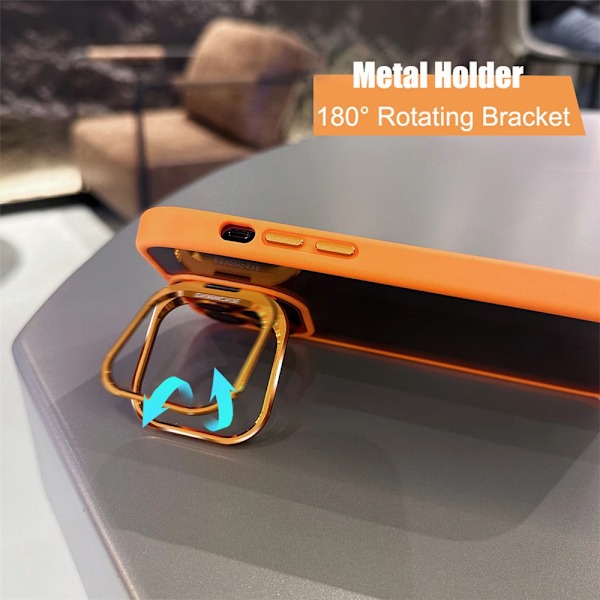 Metall Linsskyddsring Ställ Telefonfodral Kompatibelt med IPhone 15 12 13 14Pro Max 11 Kameraglasskydd Transparent Stötsäkert Skal Svart Black for iphone14pro(6.1")