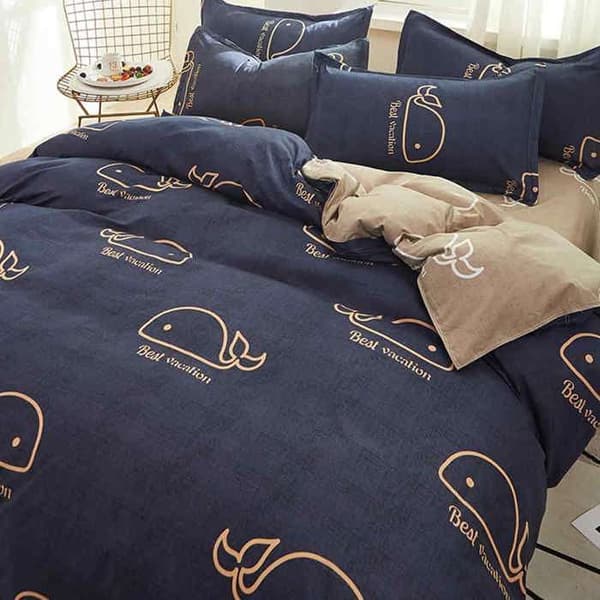 1 påslakan, tjock borstad polyester, metalldragkedja, trendigt tryck, sängkläder för studentrum.