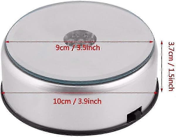 Roterende krystaldisplaystand med 7 LED-lys og AC-adapter