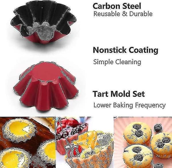 10-pack Tartformar, Mini Muffinsformar i Kolstål