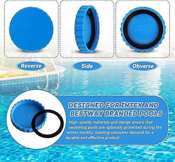 Vinterlukningssæt til Intex og Bestway pools, 2 stk. vinterprop pool med matchende tætninger, pooltilbehør, frostsikker og tæt vinterhætte pool 2pcs