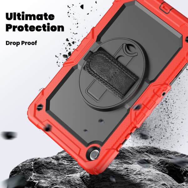 Samsung Galaxy Tab A9+ / A11+ Silicone + PC Case with Shoulder Strap Röd