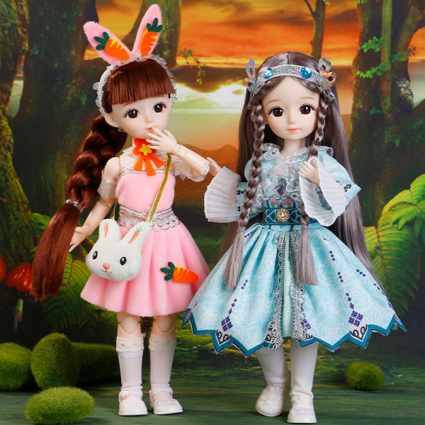 BJD Flera avtagbara leder 30 cm Doll Girl Dress Up Födelsedagspresent leksak D