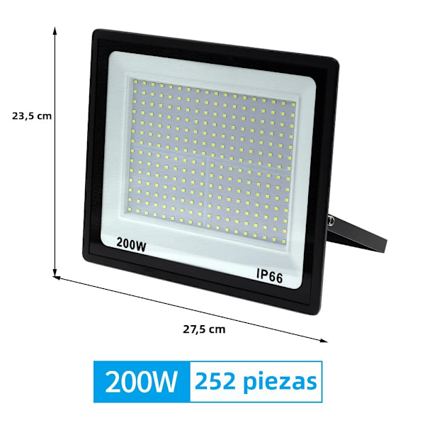 Hög Ljusstyrka LED Strålkastare 100W 200W 300W IP66 Vattentät Strålkastare Kompatibel med Trädgård Gata Utomhusbelysning 200W