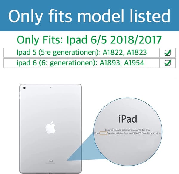 iPad 6 / 5 Generasjon Foldbar Veske Svart