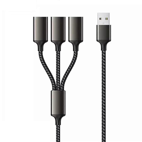 USB Splitterkabel USB Splitteradapter Strømkabel Forlænger til Opladning Dataoverførsel USB Port Forlænger Hub Adapter 120cm