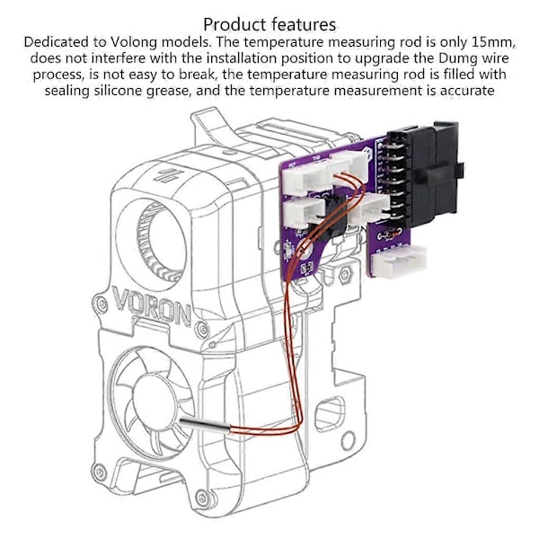 Termistor Patron Sensor NTC-100K B3950 Høj Temperatur 300 Varmelegeme Blok NTC100K NTC100Kgeneric til 3D Printere