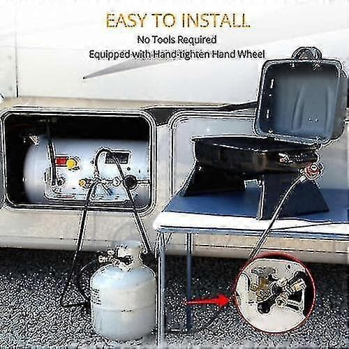 Propan Tank Y Splitter Adapter 2-vejs LP Gas Tee-stik med Måler