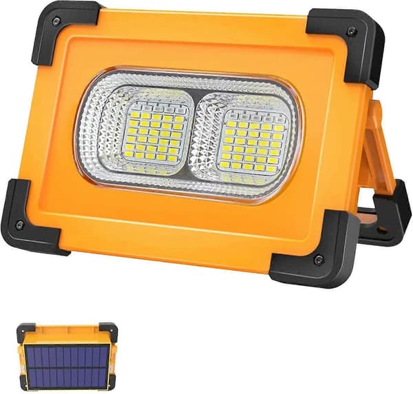 80W Rechargeable LED Headlight 4 Modes Super Strong Work Light Portable LED Headlight with Solar Panel Construction Site Lamp