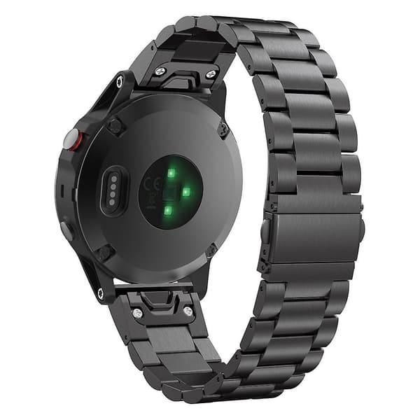 For Garmin Fenix 5s rustfritt stål klokkereim Black