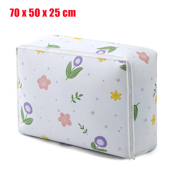 Förvaringsväska för täcken Garderob Kudde Vinterkläder Hållare Låda Stapelbara Leksaker Böcker Jeans Organizer Väska Vikbar Filt Förvaringsväska Flower - L