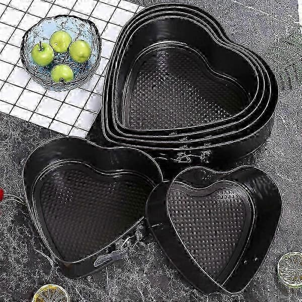 26 cm hjärtformad springform för bakning, svart non-stick bakform