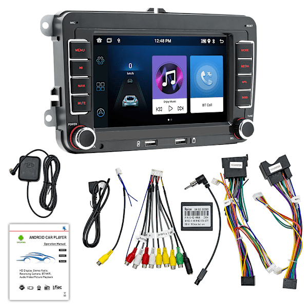 Billaudio med 7 tommer Android Apple Carplay GPS til Volkswagen Golf MK5 Polo Passat Jetta
