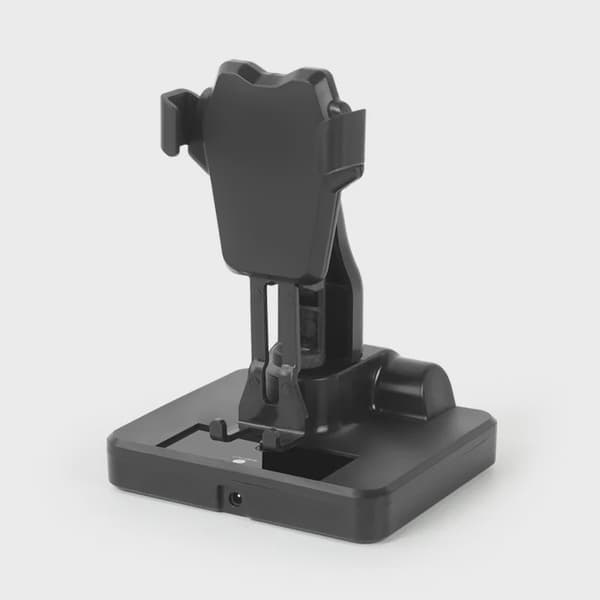 Automatic Swivel Phone Holder with Silent Shaker and Pedometer Black