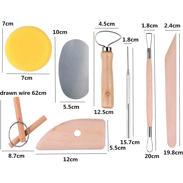 61st set, modelleringsverktyg av polymerlera för stenmålning, modelleringsdeg, prägling, nail art