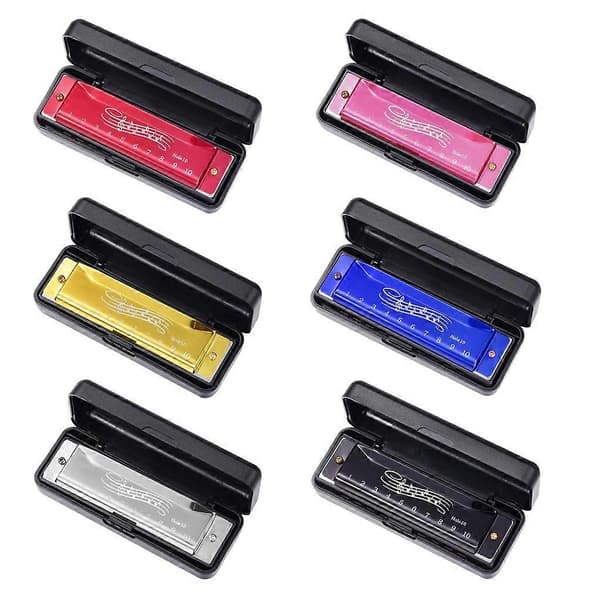 Harmonica in C Major, 10-Hole Blues-Harp Diatonic Harmonica 20 Tones Black