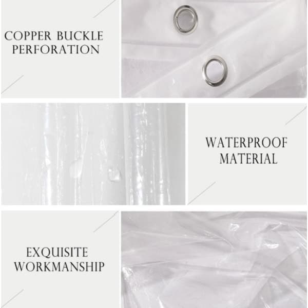 Robust duschdraperi vattentätt med 12 hål för krokar