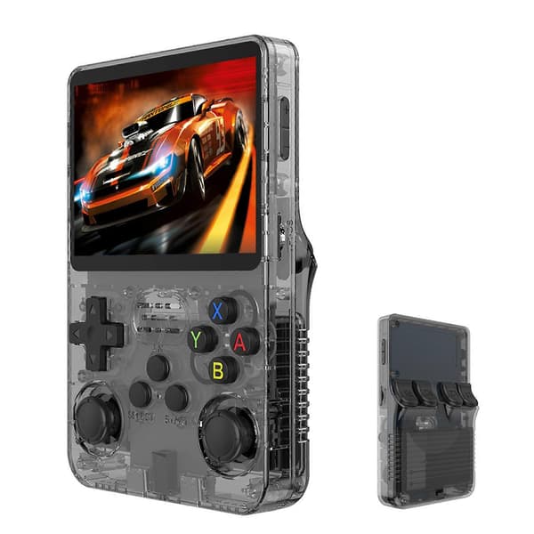 R36S Retro Handheld Video Game Console Linux System 3.5 inch IPS Screen Portable Pocket Video Player 64GB Game Boy Gift Black