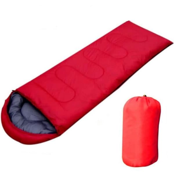 Sovepose - Rød - Termisk med hætte - Dun - 180 + 30 cm - Mumieform