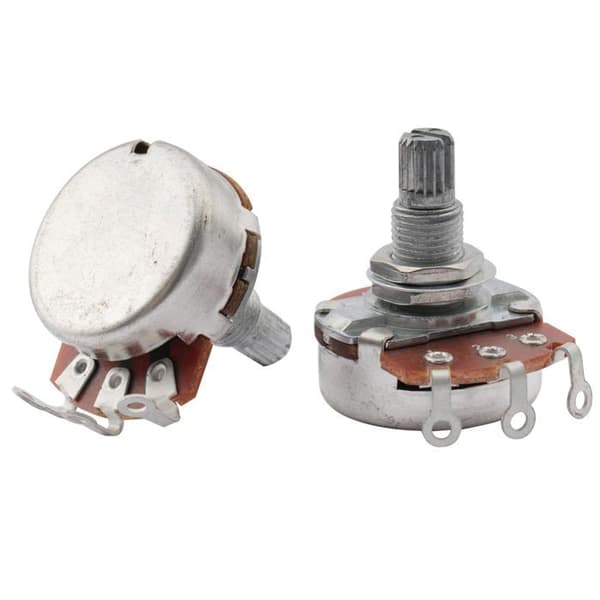 Fullstora 18 mm delade axelmetriska potentiometrar A500K för gitarr (2 stycken)