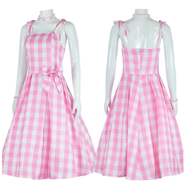 Barbie Kostym För Kvinnor Barbie Klänning Bedårande Rosa Dam Cosplay Flickkläder Kvinnlig Halloween Klassisk Docka Rollspel Barbie Utklädnad M
