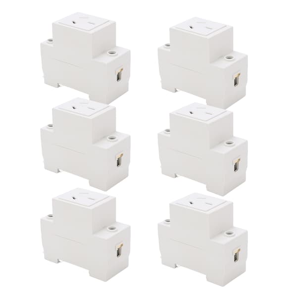 6 st Modular Socket Guide Rail Power Socket 3 Hole 250V Industrial Power Socket for Electrical Appliance AC30‑103 10A