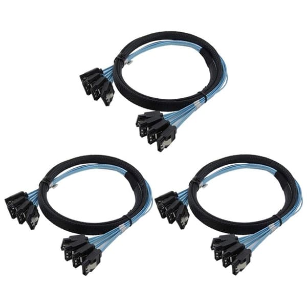 3X SAS-kabel højhastigheds SATA-kabel 6 Gbps 4 porte / højkvalitetssæt til server 0,5 meter