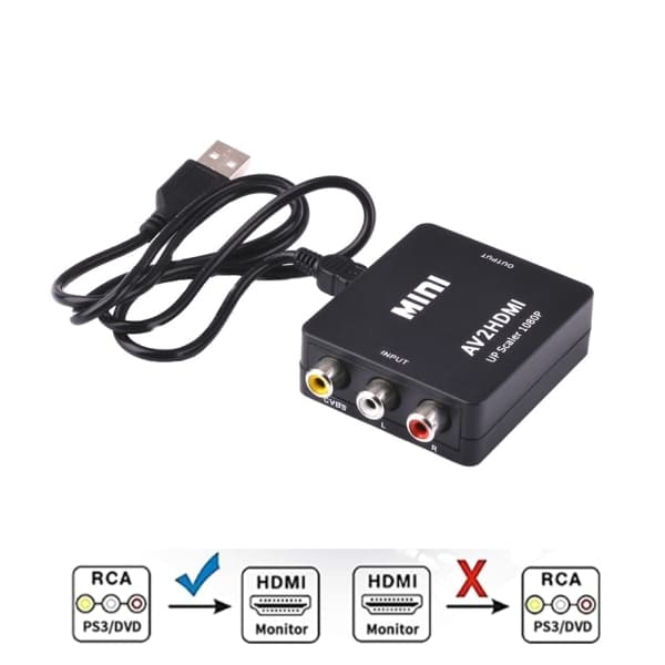 RCA til HDMI adapter / signalomformer - Perfekt