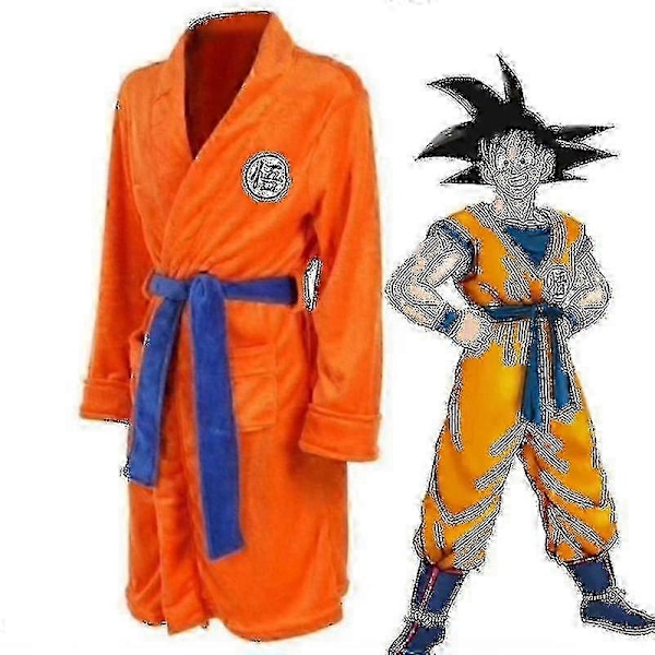 Anime Son Goku Fleece Förtjockad Badrock Morgonrock Par Hemdräkt Z L 160-175