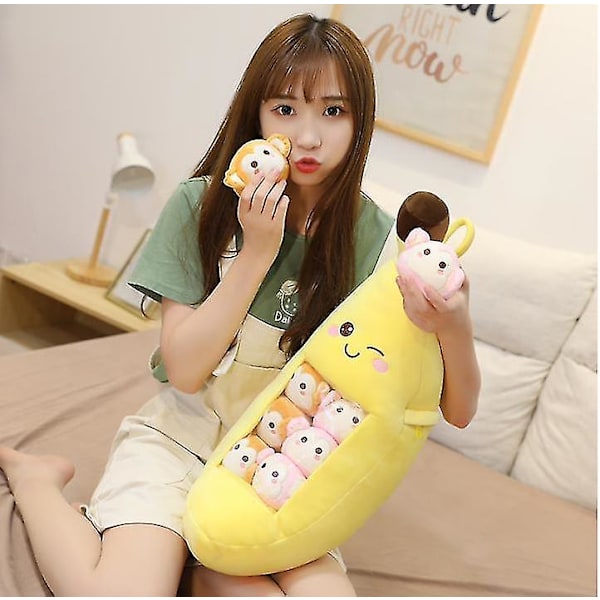 Qian 40cm söt plysch banan kudde frukt barn leksak Kawaii födelsedagspresenter|plysch kuddar