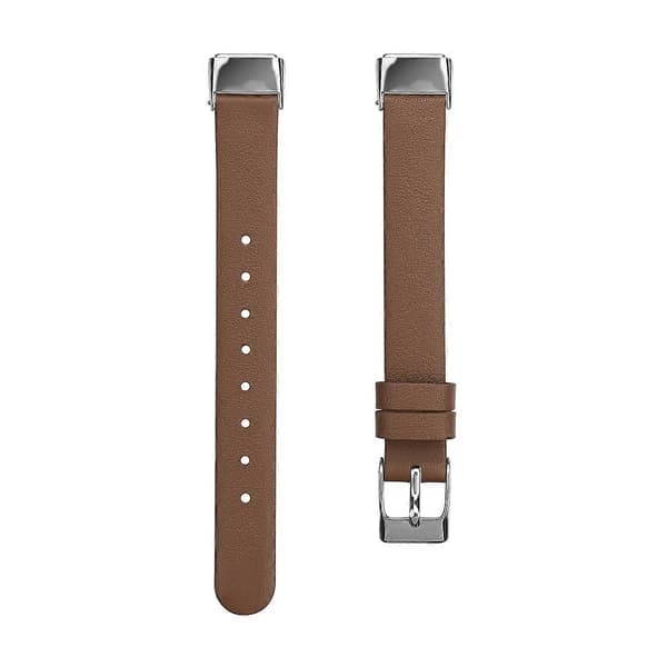 Til Fitbit Luxe læderrem, Størrelse: S (Sort) Brown