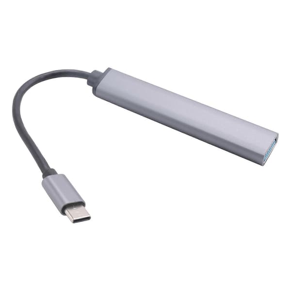 4-portars USB-hubb splitter Multi-hubb Typ C till USB 3.0-adapter USB Flera portar Strömadapter Gray
