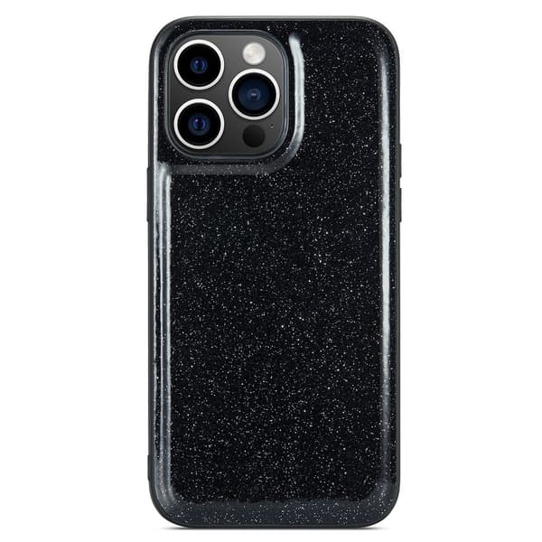 DG.MING Kompatibel med iPhone 14 Pro Max Cover Læder Glitter Sort 50