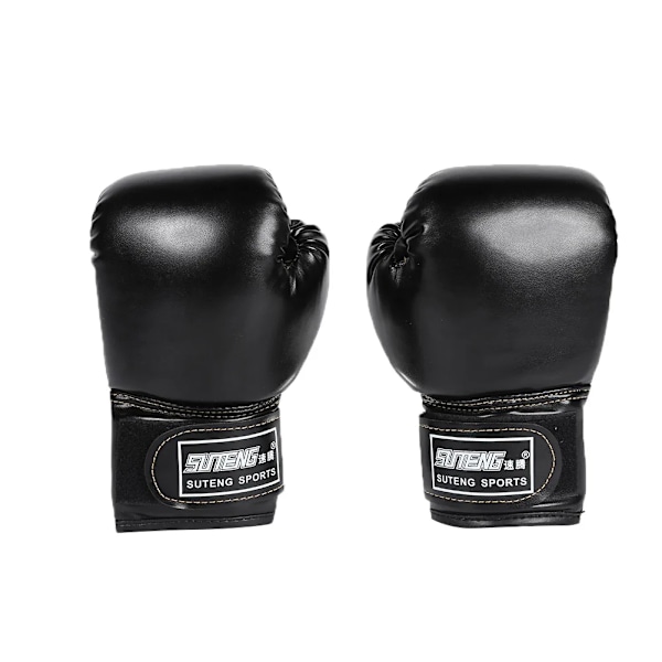 2 stk. Boksehandsker til Børn PU Læder Kamphandsker Sandsæk Kickboxing Thai Handsker Professionelle til Børn Børnetræning 01 Black