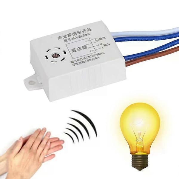 220V Detektor Stemmestyring Switch Lys Lyd Stemmesensor Switch Lydaktiveret Switch Intelligent Auto Tænd Sluk Lys Switch