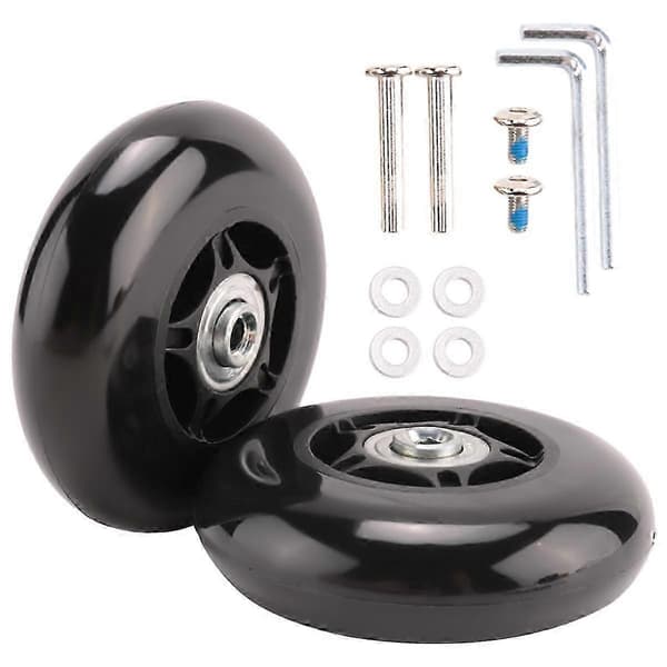 2 Sett Koffert Erstatningshjul OD 80mm Black