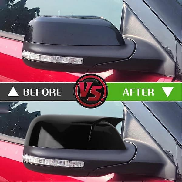 Bakspeildeksel Sidespeilkappe Trimtilbehør for Ford Explorer 2011-2019 Lys Svart