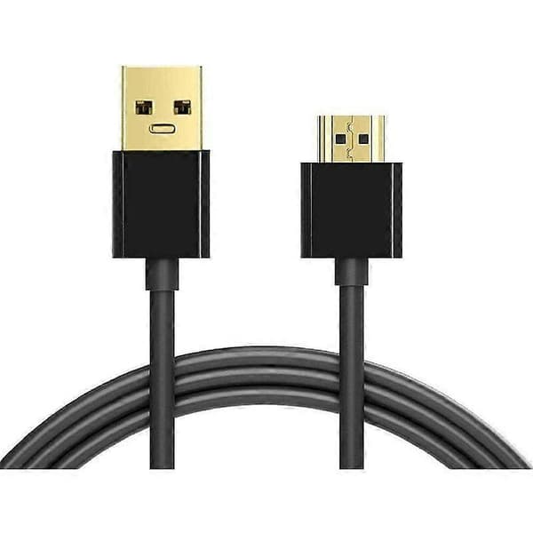 USB til HDMI-kabel, 2M/6,6ft HDMI til USB-kabeladapter USB 2.0 Han til HDMI Han Opladerkabel Splitter Adapter Konverterkabelledning