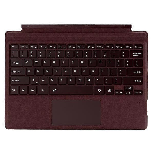 1089D Compatible Colorful Backlit Bluetooth Keyboard with Touchpad for Microsoft Surface Pro 7+ / 7 / 6 / 5 / 4 / 3 Brown