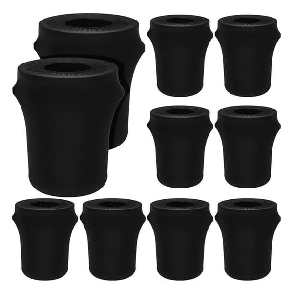 10-pack elastiska överdrag för soptunnor, lämpliga för runda soptunnor inomhus och utomhus. Soptunnor ingår ej.