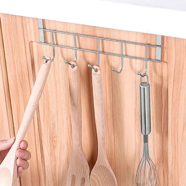 Sett med 2 dørkroker, rustfritt stål, solid, ergonomisk, for bad og soverom.