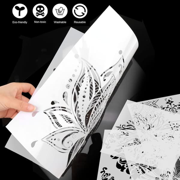 Large Mandala Painting Stencils, DIY Plastic Painting Stencil, Waterproof Stencils for Wall Decoration Fabric 30x30CM