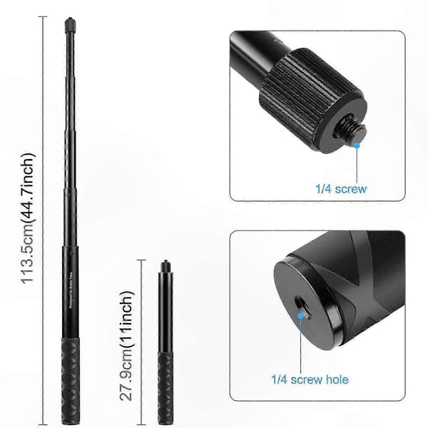 Action Camera midjebeltemontering med Selfie Stick Monopod for GoPro Insta360 DJI og andre merker Not Specified